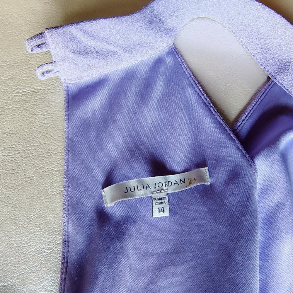 NWOT Julia Jordan Lilac Halter Neck Sleeveless Party Cocktail Midi Dress size 14 - Picture 7 of 7